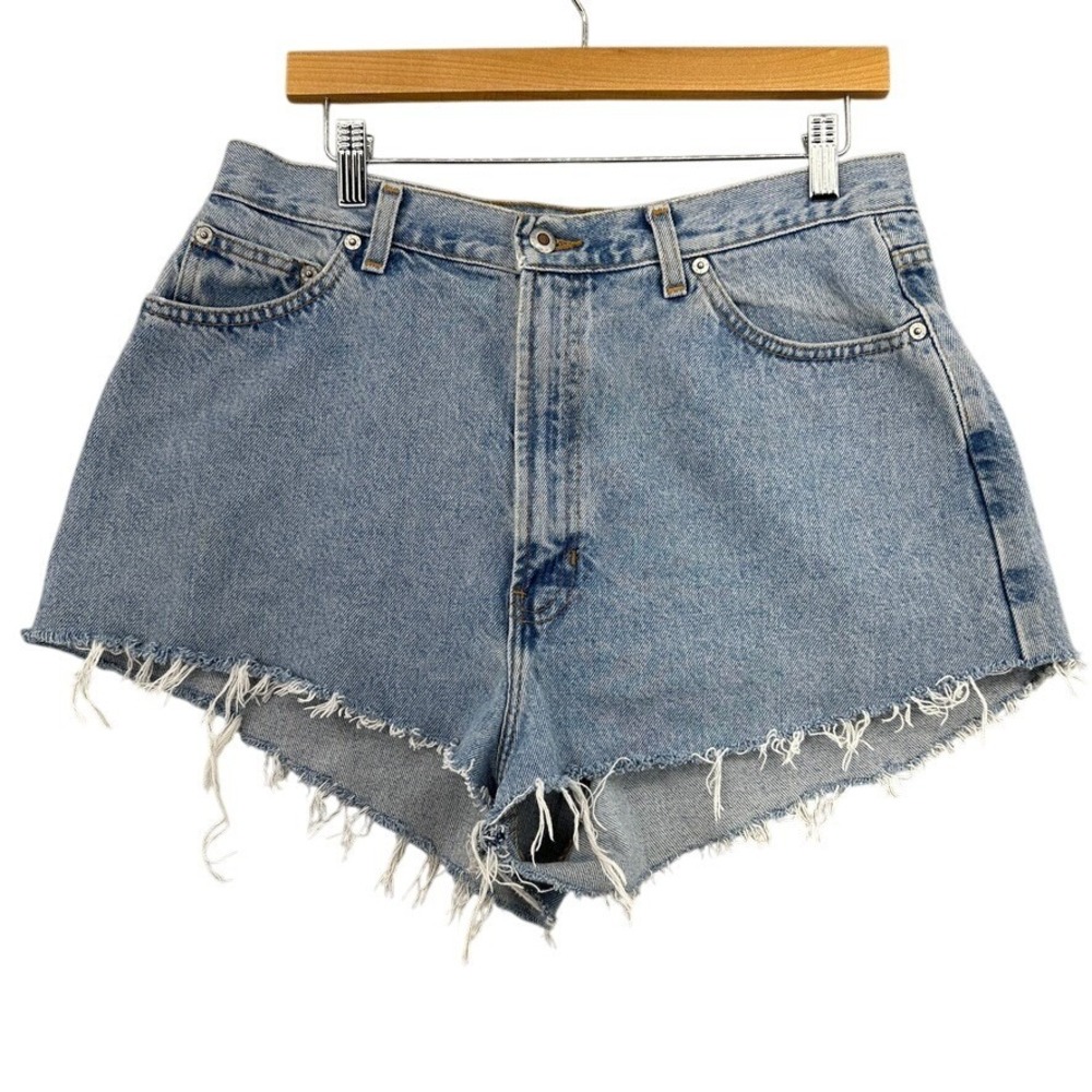 VTG Gap Reverse High Waisted Cutoff Denim Shorts Light Wash Blue SZ 6 Festival